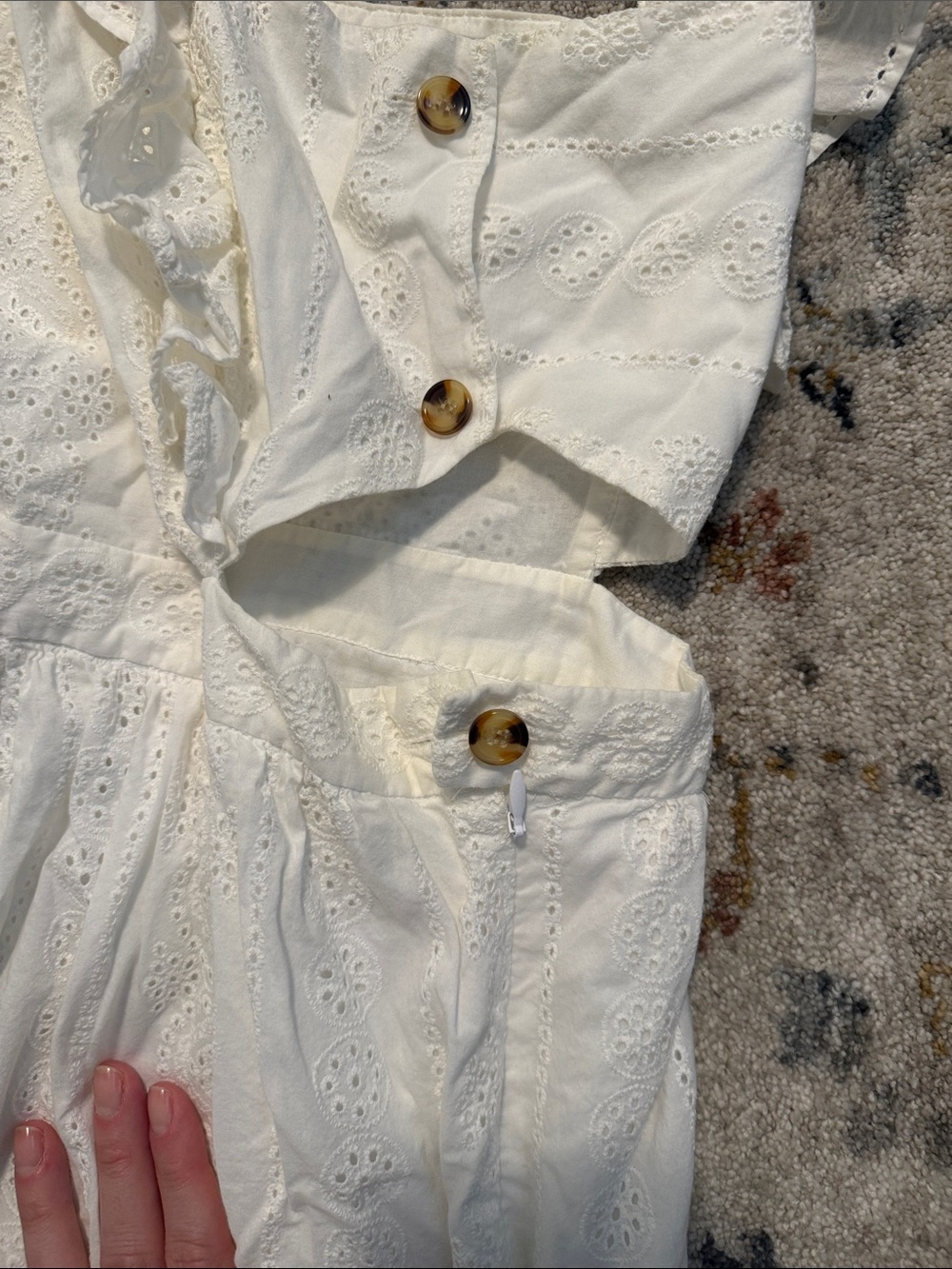White Eyelet Ruffle Sundress - Picture 4 of 5